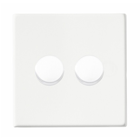 Hartland CFX Primed White 2g 100W LED 2 Way Push On/Off Rotary Dimmer White