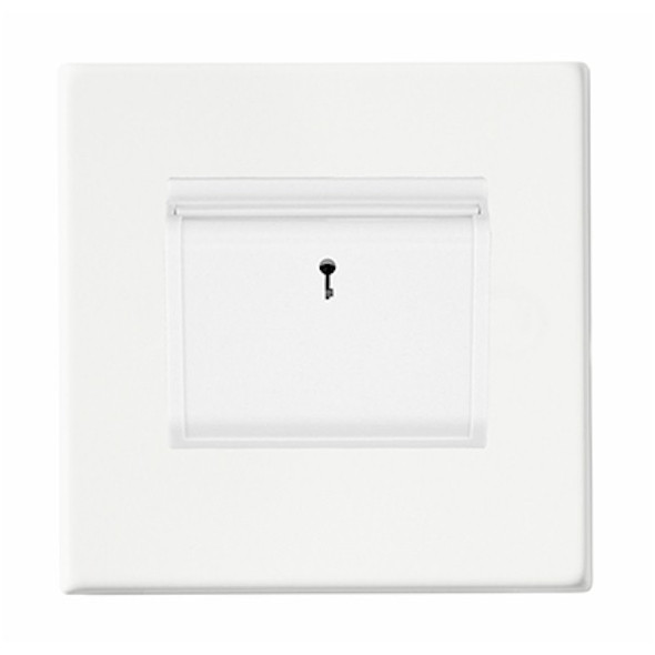 Hartland CFX Primed White 1 gang 10A (6AX) Card Switch On/Off with Blue LED Locator White/White