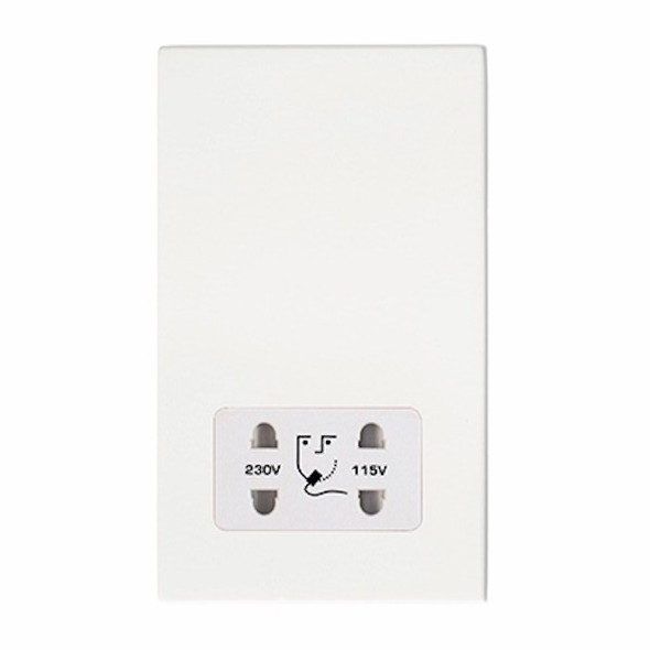 Hartland CFX Primed White Shaver Dual Voltage Unswitched Socket (Vertically Mounted) White