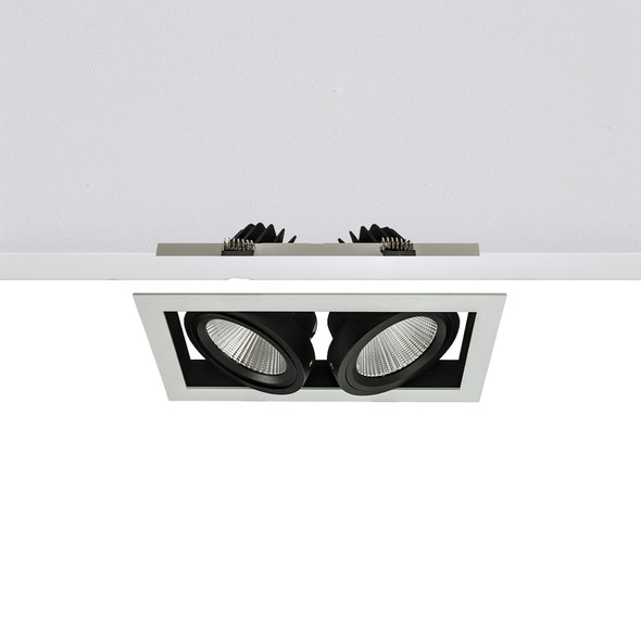 Twin Recessed Multi Tilt 20W Dimmable LED Spotlight 3K IP44