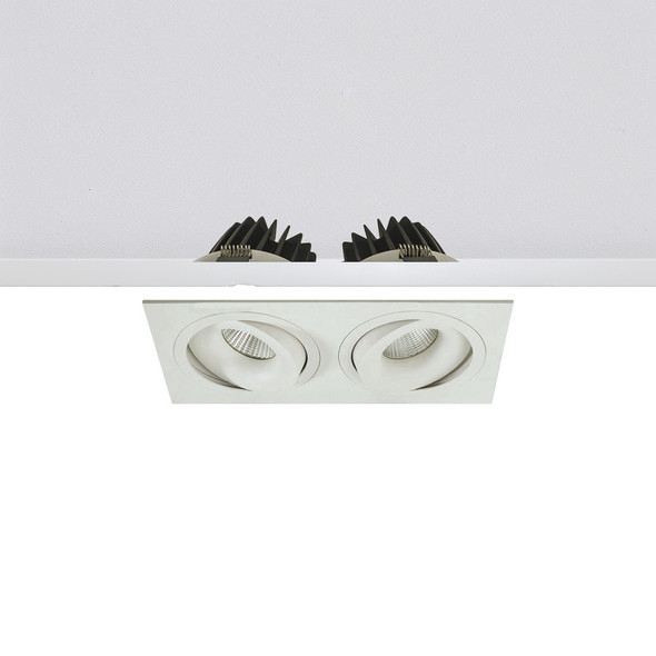 Twin Tiltable 10W Dimmable LED Downlight IP44 CCT 3K/4K