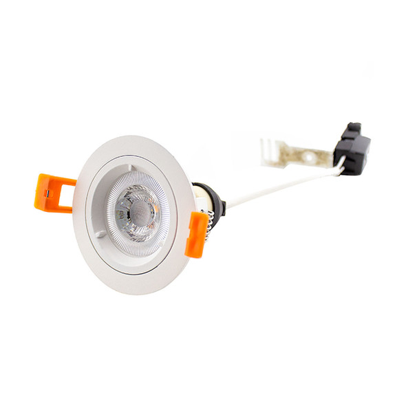 12V Mini Downlight IP65 in Matt White with GU4/MR11 lamp holder installed