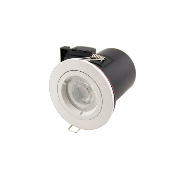 Fire Rated GU10 Downlight IP65 – White Fitting, Fixed Trim, Water Resistant