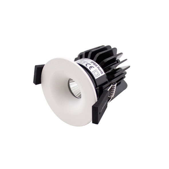 6W Fire Rated Mini Downlight – Full fitting view, Dimmable LED, IP65, 4000K natural white