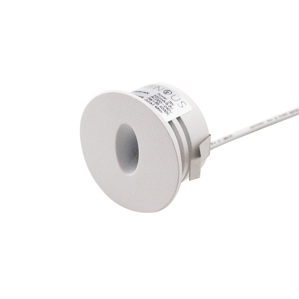 Dimmable 3w Small Round Recessed Oval Aperture LED Wall Light in Matt White IP44 4000K