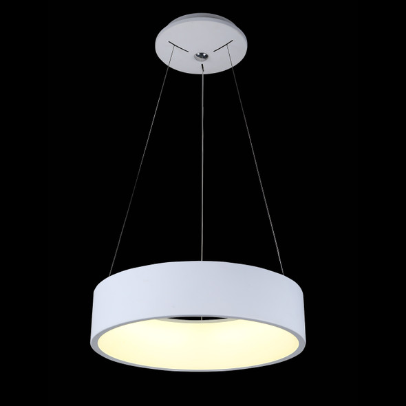 Contemporary Round Pendant LED Light in White Finish