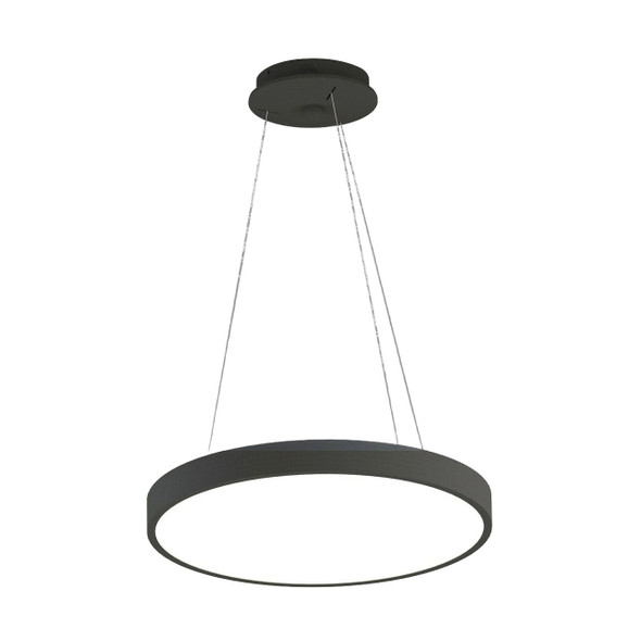 Black drum pendant light AR8851/C600ABLK 600mm diameter shown unlit with suspension cables
