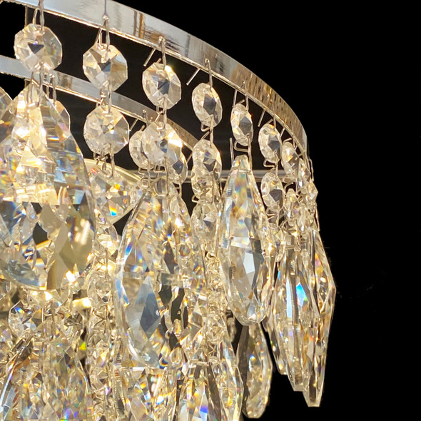 Polished Chrome Crystal Chandelier 6 Lamps 460x460