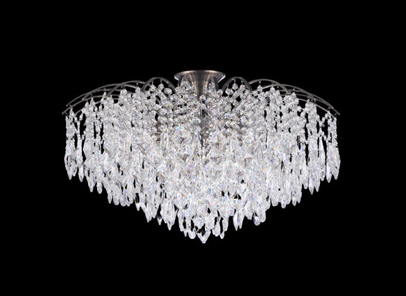12 Light Dimmable Crystal Flush Chandelier