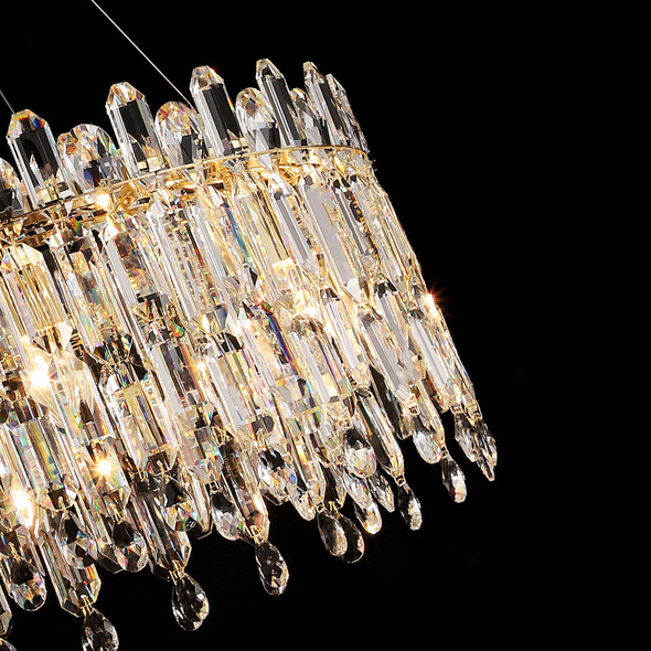 Beautifully Designed Crystal Chandelier In Gold