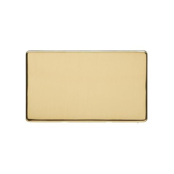 Studio Range Double Blank Plate in Polished Brass