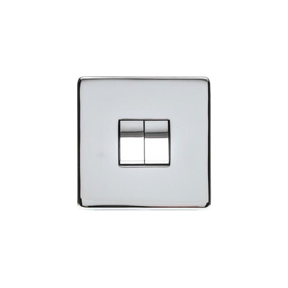 Studio Range 2 Gang Rocker Switch (10 Amp) in Polished Chrome  - Trimless