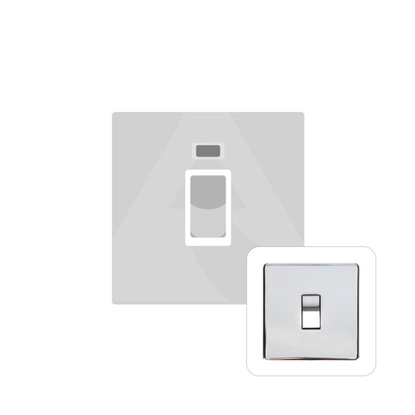 Studio Range 45A DP Cooker Switch with Neon (single plate) in Polished Chrome  - Trimless