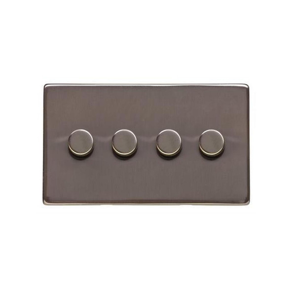 Studio Range 4 Gang LED Dimmer in Polished Bronze  - Trimless