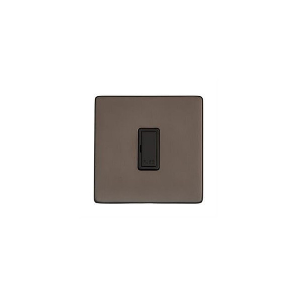 Studio Range Unswitched Spur (13 Amp) in Matt Bronze  - Black Trim