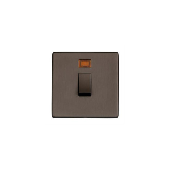 Studio Range 20A Double Pole Switch with Neon in Matt Bronze  - Trimless