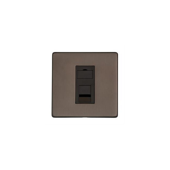 Studio Range 1 Gang RJ11 in Matt Bronze  - Black Trim