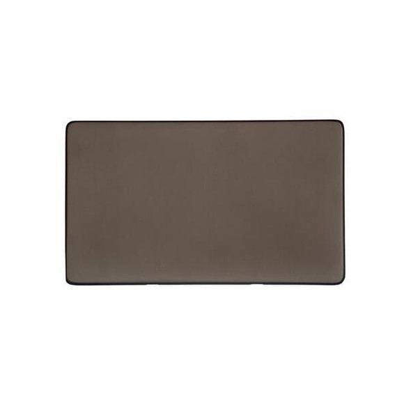 Studio Range Double Blank Plate in Matt Bronze