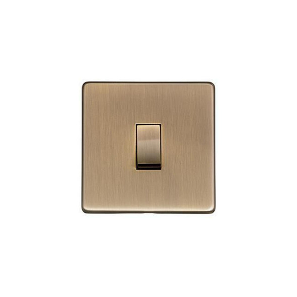 Studio Range 20A Double Pole Switch in Antique Brass  - Trimless