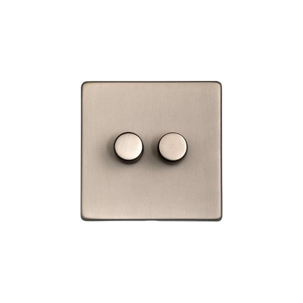 Studio Range 2 Gang Dimmer (400 watts) in Aged Pewter  - Trimless