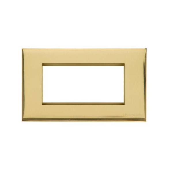 Winchester Range 4 Module Euro Plate in Polished Brass