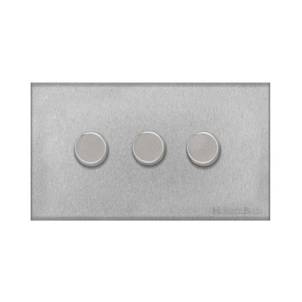 Winchester Range 3 Gang Dimmer (400 watts) in Satin Chrome  - Trimless