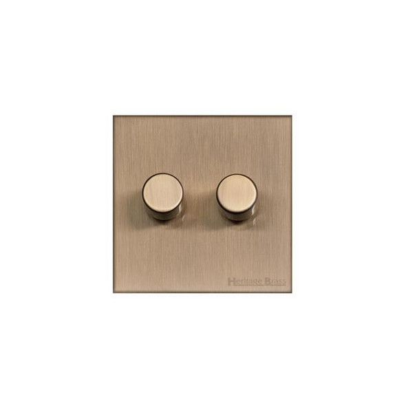 Winchester Range 2 Gang Dimmer (400 watts) in Antique Brass  - Trimless