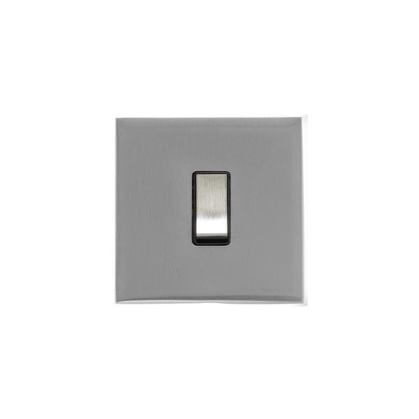 Winchester Range 1 Gang Rocker Switch (10 Amp) in Satin Chrome Silk  - Black Trim