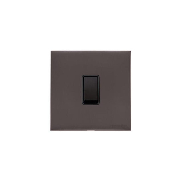 Windsor Range 1 Gang Intermediate Rocker Switch (10 Amp) in Matt Bronze  - Black Trim