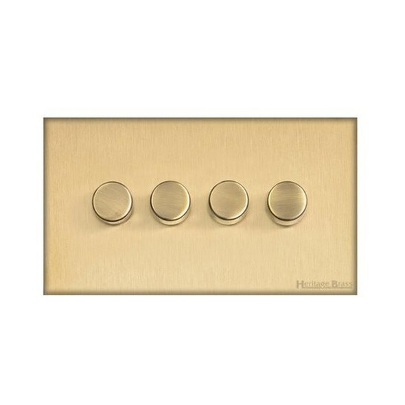 Windsor Range 4 Gang Dimmer (400 watts) in Satin Brass