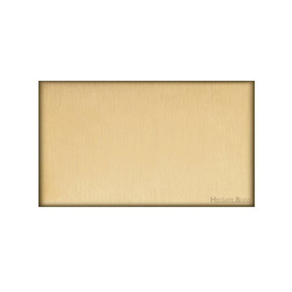 Windsor Range Double Blank Plate in Satin Brass  - Black Trim