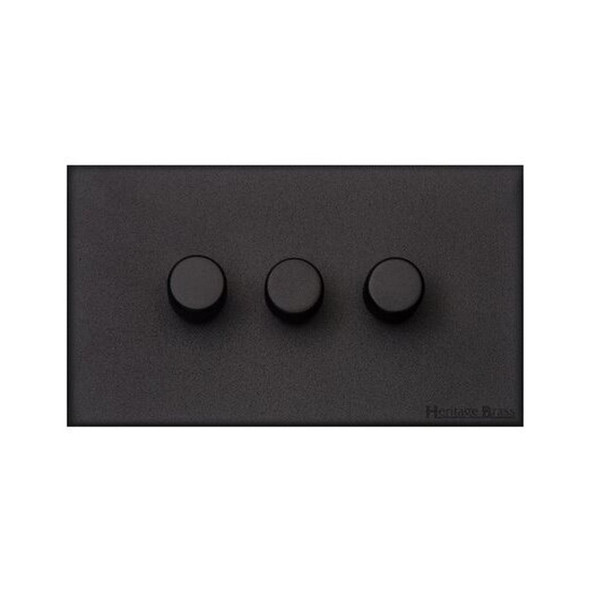 Windsor Range 3 Gang Dimmer (400 watts) in Matt Black