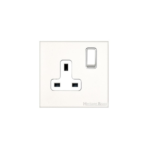 Windsor Range Single Socket (13 Amp) in Matt White  - White Trim