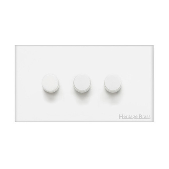 Windsor Range 3 Gang LED Dimmer in Matt White