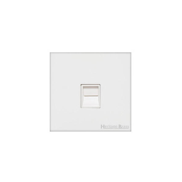 Windsor Range 1 Gang Secondary Line Socket in Matt White  - White Trim