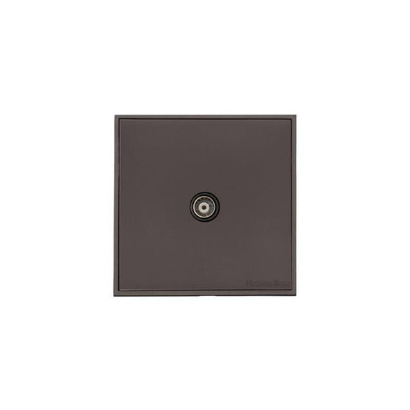 Executive Range 1 Gang Non-Isolated TV Coaxial Socket in Matt Bronze  - Black Trim