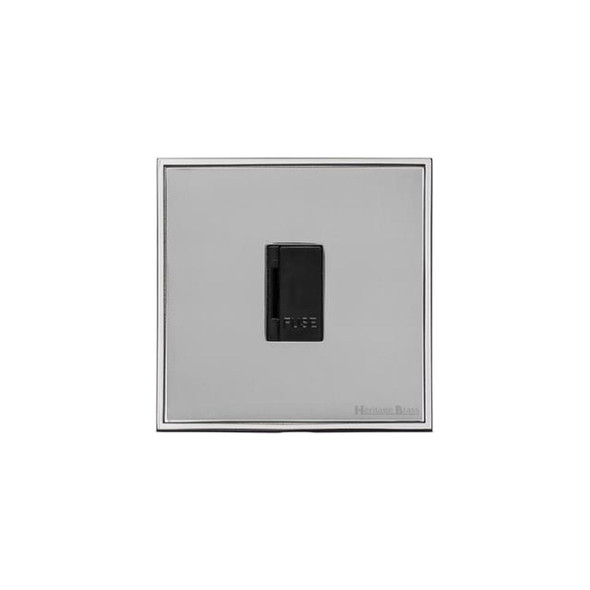Executive Range Unswitched Spur (13 Amp) in Polished Chrome  - Black Trim