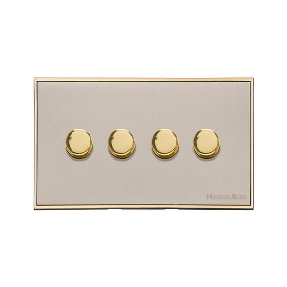 Executive Range 4 Gang Dimmer (400 watts) in Satin Nickel  - Trimless