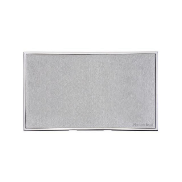 Executive Range Double Blank Plate in Satin Chrome