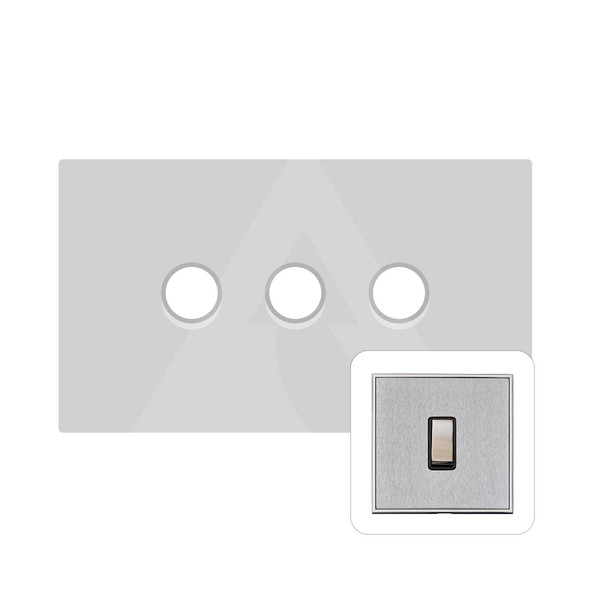 Executive Range 3 Gang LED Dimmer in Satin Chrome  - Trimless