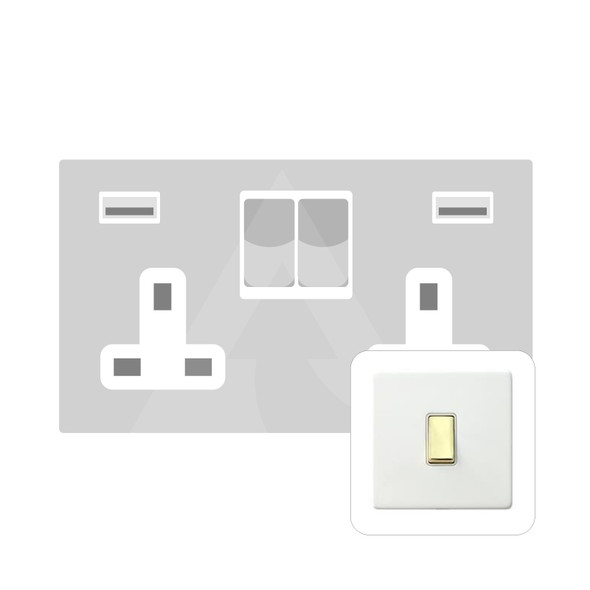 Seville Range 2G 13A Socket with USB-A & USB-C in Gloss White  - White Trim