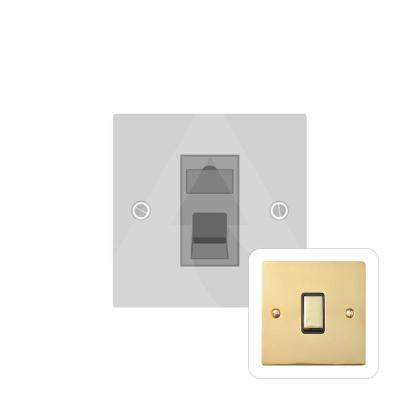 RJ11 Single Socket in Polished Brass