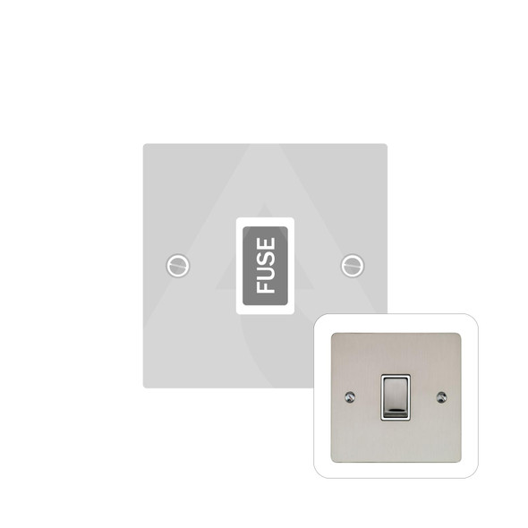 Elite Flat Plate Range Unswitched Spur (13 Amp) in Satin Nickel  - Black Trim