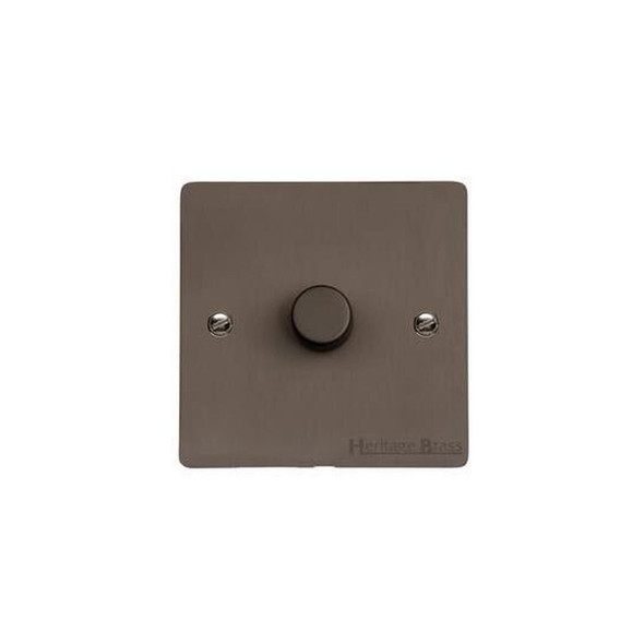 Elite Flat Plate Range 1 Gang Dimmer (400 watts) in Matt Bronze  - Trimless