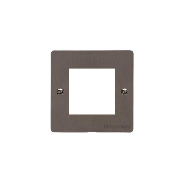 Elite Flat Plate Range 2 Module Euro Plate in Matt Bronze  - Black Trim