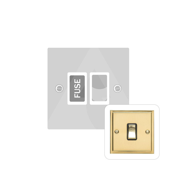 Elite Stepped Plate Range Switched Spur (13 Amp) in Polished Brass  - White Trim