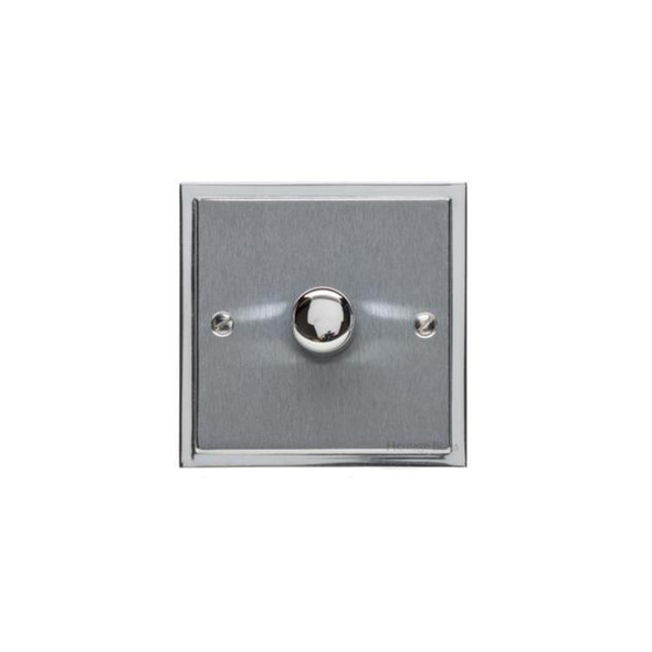 Elite Stepped Plate Range 1 Gang Dimmer (400 watts) in Satin Chrome  - Trimless