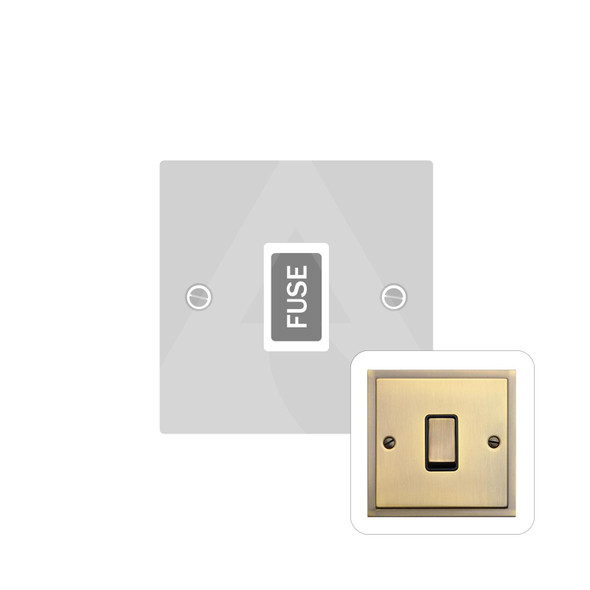 Elite Stepped Plate Range Unswitched Spur (13 Amp) in Antique Brass  - Black Trim