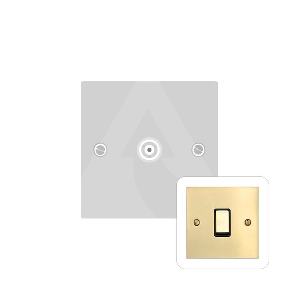 Bauhaus Range 1 Gang Non-Isolated TV Coaxial Socket in Polished Brass  - White Trim
