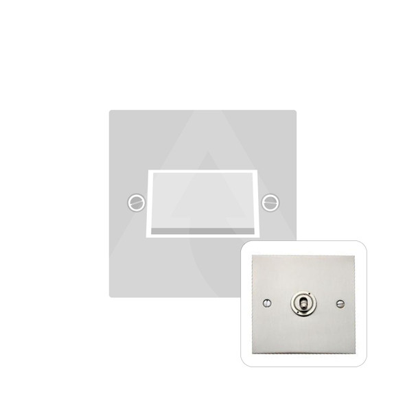 Bauhaus Range 6A Triple Pole Fan Isolator Switch in Satin Nickel  - White Trim